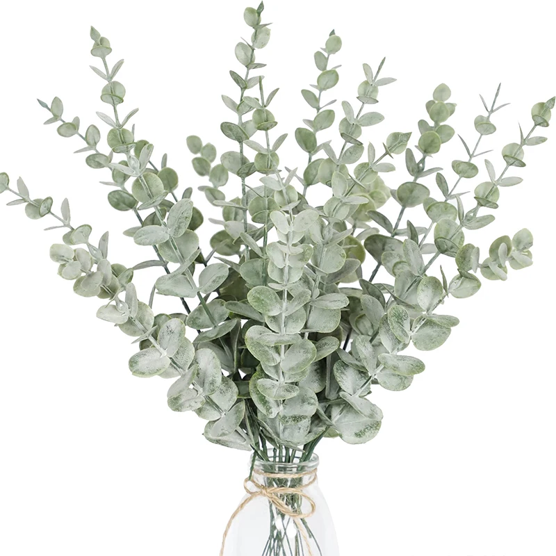 Florist Supply Bulk - Tiges d'eucalyptus artificielles 38cm, 10 pièces,