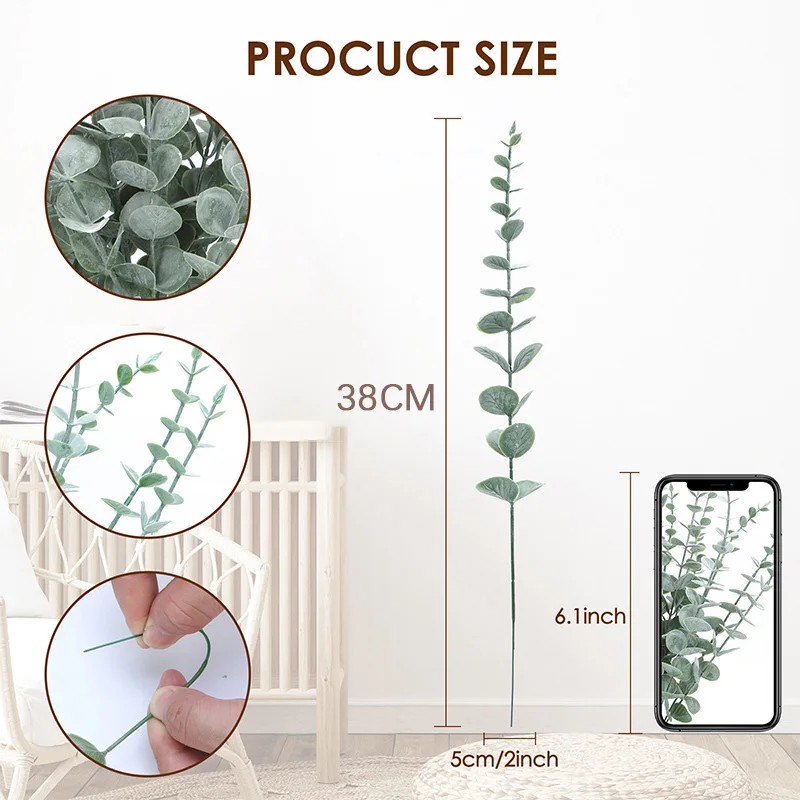 Tiges d'eucalyptus artificiell - Florist Supply Bulk avis et prix